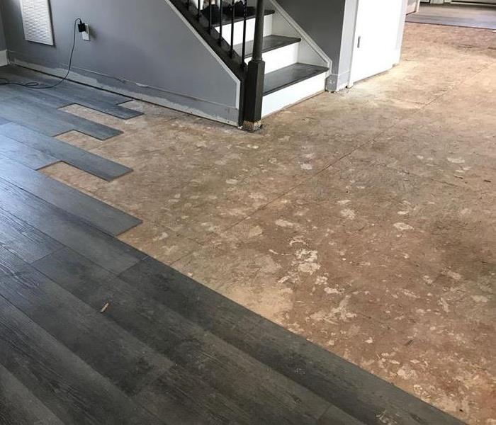 staircase post water mitigation 