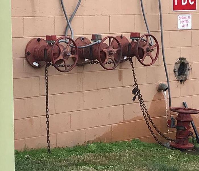 outside valve to sprinkler system in local business 